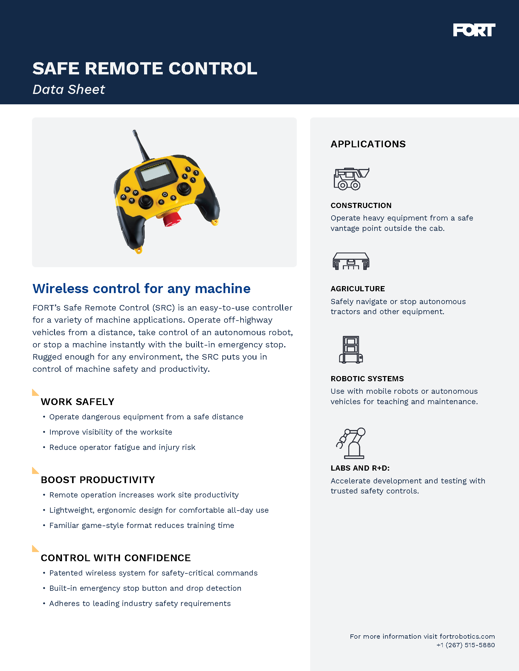 FORT Safe Remote Control Datasheet